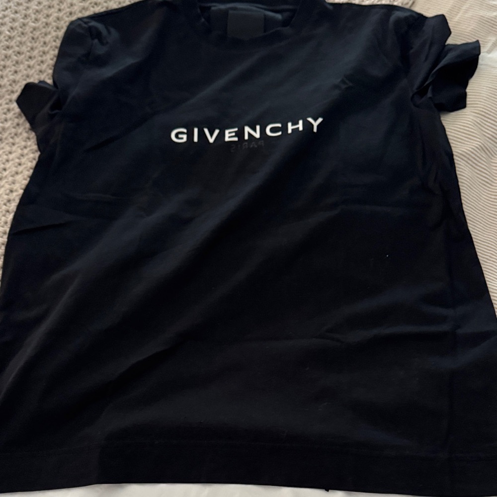 Givenchy Black Tee with White Logo